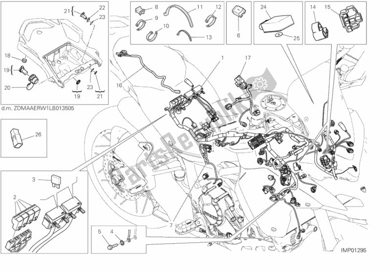 Alle onderdelen voor de 18b - Kabelboom van de Ducati Multistrada 1260 Enduro 2020